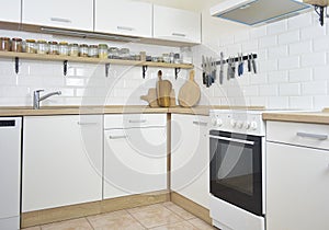 New white kitchen unit and kitchen cabinet
