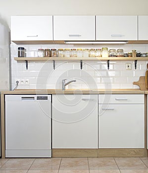 New white kitchen unit and kitchen cabinet