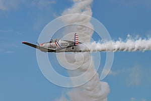 NEW WINDSOR, NY - SEPTEMBER 3, 2016: The GEICO Skytypers Air Show Team perform at the New York Airshow at Stewart Int Airport. SN