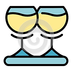 New wine glass icon vector flat
