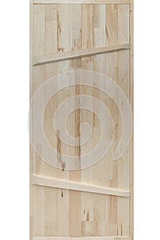 New wooden door made of spliced boards
