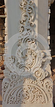 New work 2018 in old style workmanship on pillar in Jain temple India