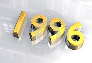 New year 1996 in gold (3D)