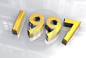 New year 1997 in gold (3D)