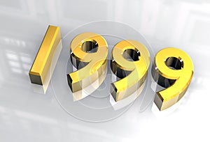 New year 1999 in gold (3D)