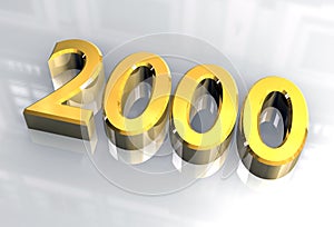 New year 2000 in gold (3D)