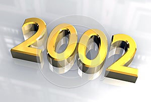 New year 2002 in gold (3D)