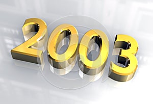 New year 2003 in gold (3D)