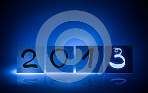 New year 2013, concept, light graffiti