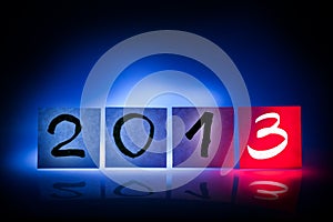 New year 2013, concept, light graffiti