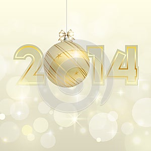 New year 2014 gold vector banner