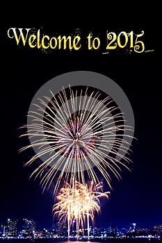 New year 2015 and firework background.