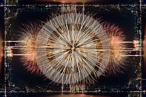 New year 2015 and firework background.