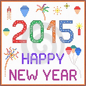 New Year 2015 Pixel Message