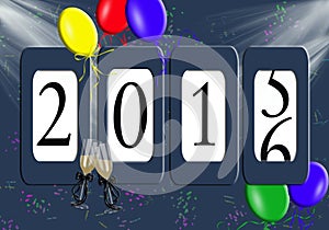 New Year 2016 celebration odometer