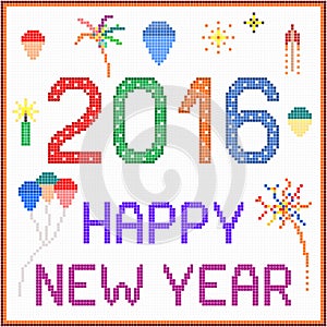 New year 2016 pixel message