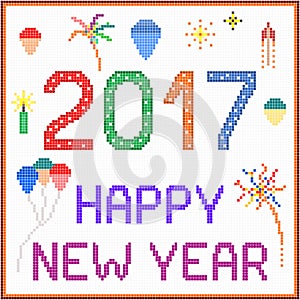 New year 2017 pixel message