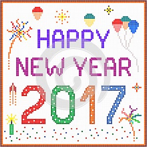 New year 2017 pixel message