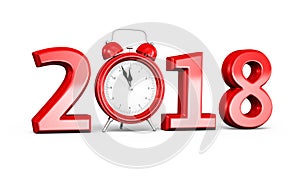 New Year 2018 and Alarm clock