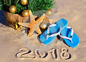 New Year 2018 on the beach.