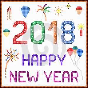 New year 2018 pixel message