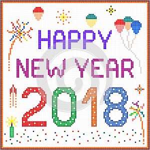 New year 2018 pixel message