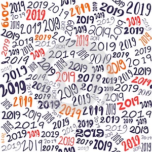 New year 2019 pattern design stock