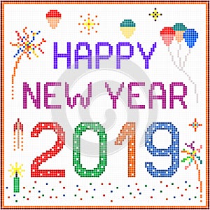 New year 2019 pixel message