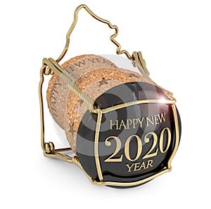 new year 2020, Champagne cork