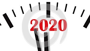 New Year 2020 Clock. Clock countdown to 2020.