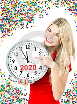 New Year 2020 five to twelve big clock party decoration