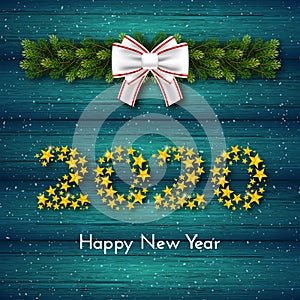 New Year 2020. Holiday gift card. Vector illustration