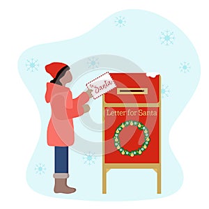 New Year 2020, Merry Christmas Santa mailbox Child