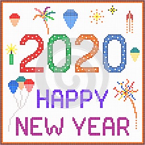 New year 2020 pixel message
