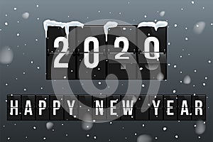 New Year 2020 vector greeting card template