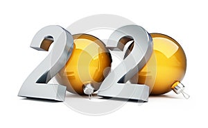 New Year 2020 on a white background 3D illustration, 3D rendering