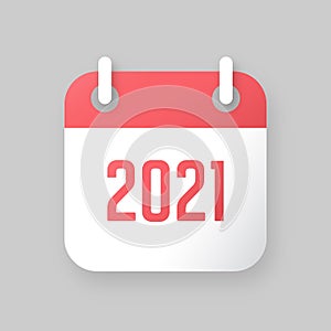 New Year 2021 Calendar Vector Icon