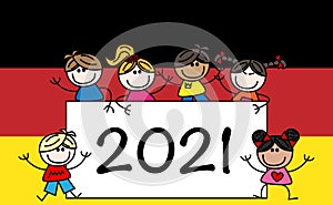 New year 2021 Germany mixed ethnic children