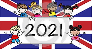 New year 2021 header calendar United kingdom