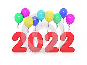 New Year 2022 Creative Design Concept with balloons