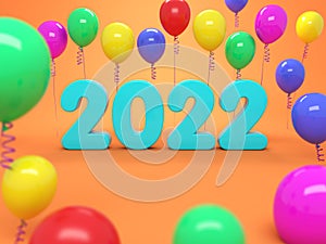 New Year 2022 Creative Design Concept with balloons