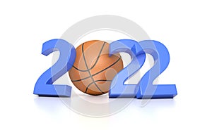 New Year 2022 Creative Design Concept with Basketball
