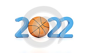 New Year 2022 Creative Design Concept with Basketball