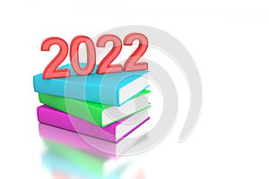 New Year 2022 Creative Design Concept with books