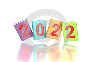 New Year 2022 Creative Design Concept with books