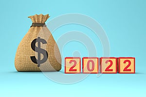 New Year 2022 Creative Design Concept with Dollar symbol