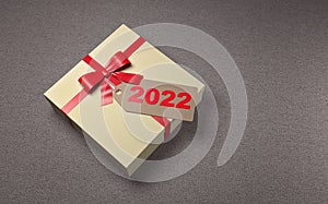 New Year 2022 Creative Design Concept with gift box