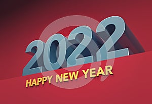 New Year 2022 Creative Design Concept with gift box