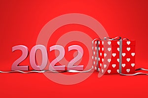 New Year 2022 Creative Design Concept with Gift boxes