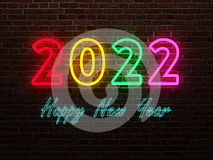 New Year 2022 Creative Design Concept with LED lights